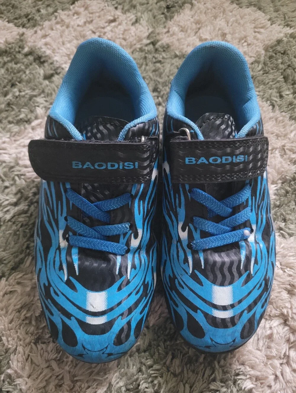Kids' Blue Athletic Sneakers-soccer Cleats
